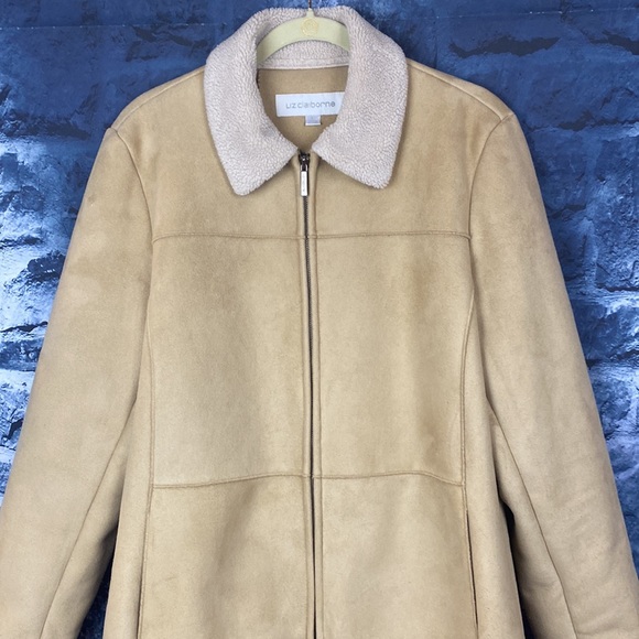 Vintage Fully Lined Faux Suede Sherpa Longline Hip length Coat/Jacket - Picture 12 of 12